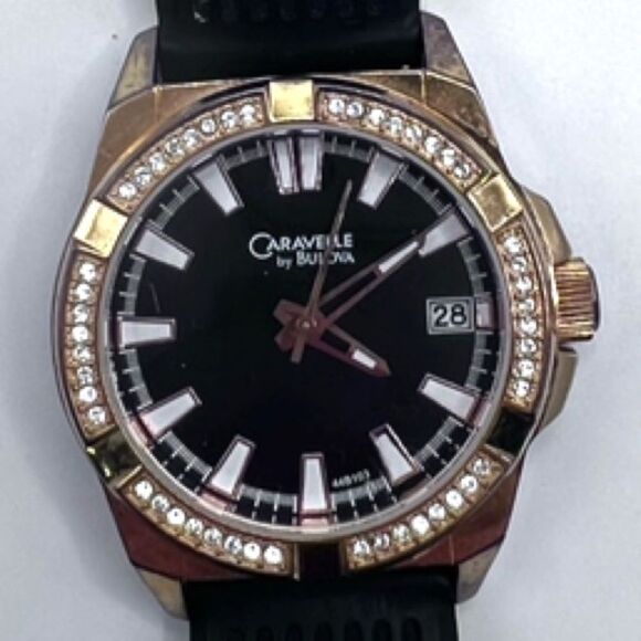 SALE HOST Caravelle by Bulova Menswear Inspired Crystal Watch New Battery UNISEX - Picture 1 of 9